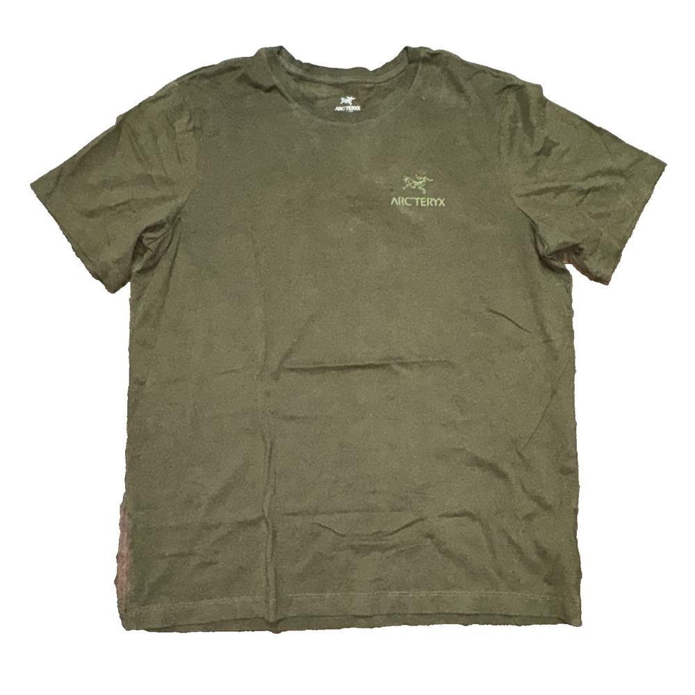 ARC'TERYX Emblem SS T Shirt Men's Size Large Olive Green *READ DESCRIPTION*